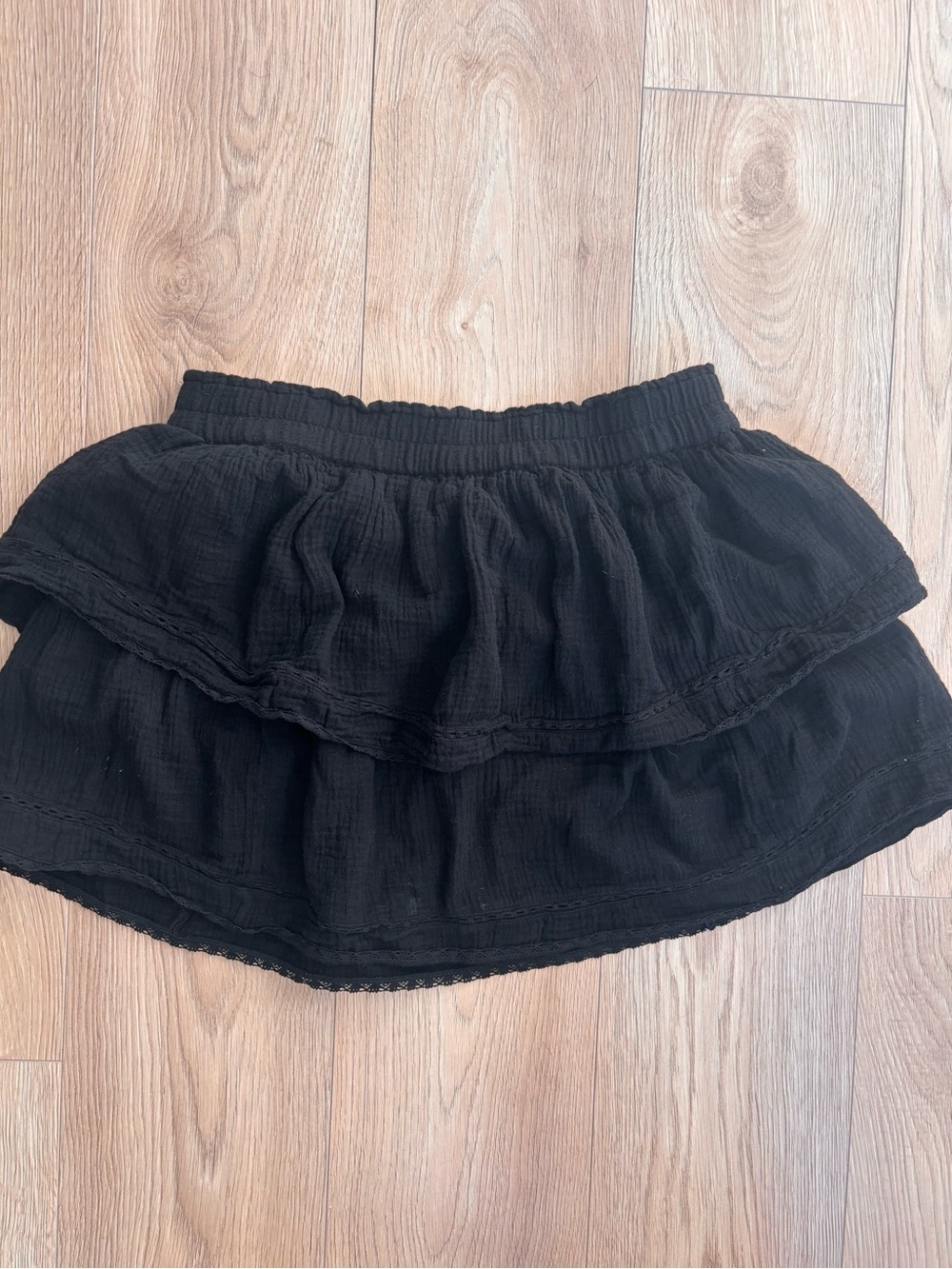 Little Moon Black Tiered Ruffle Skater Skirt